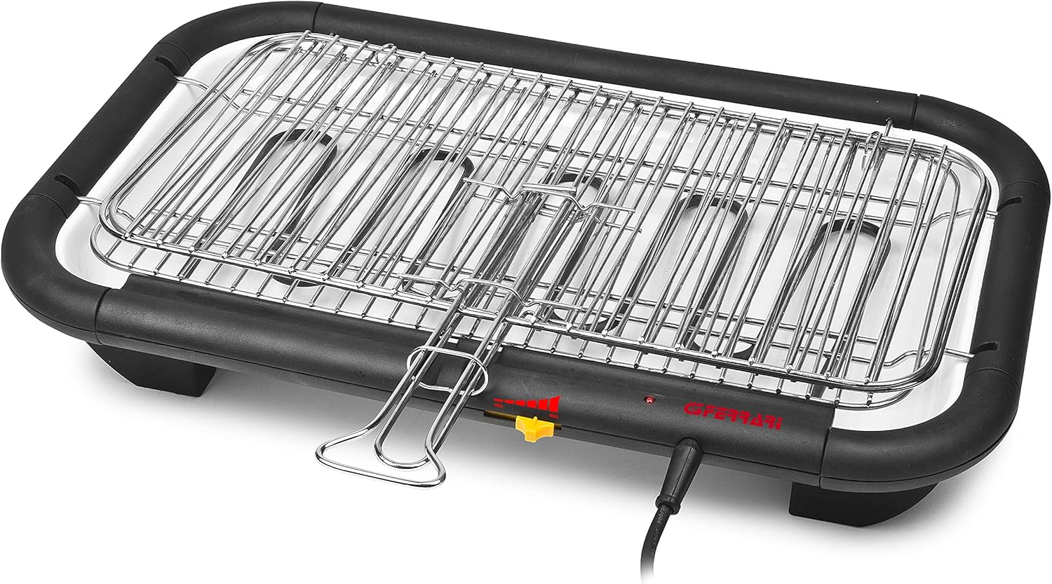 G3 Ferrari G10027 Galactic Grill Barbecue Griglia Elettrica XL, 2300 W, Regolazione temperatura, Griglia Inox, Vassoio porcellanato, Nero
