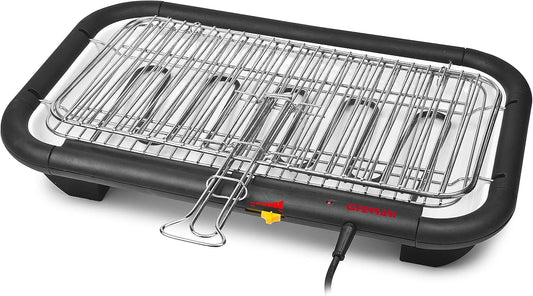 G3 Ferrari G10027 Galactic Grill Barbecue Griglia Elettrica XL, 2300 W, Regolazione temperatura, Griglia Inox, Vassoio porcellanato, Nero