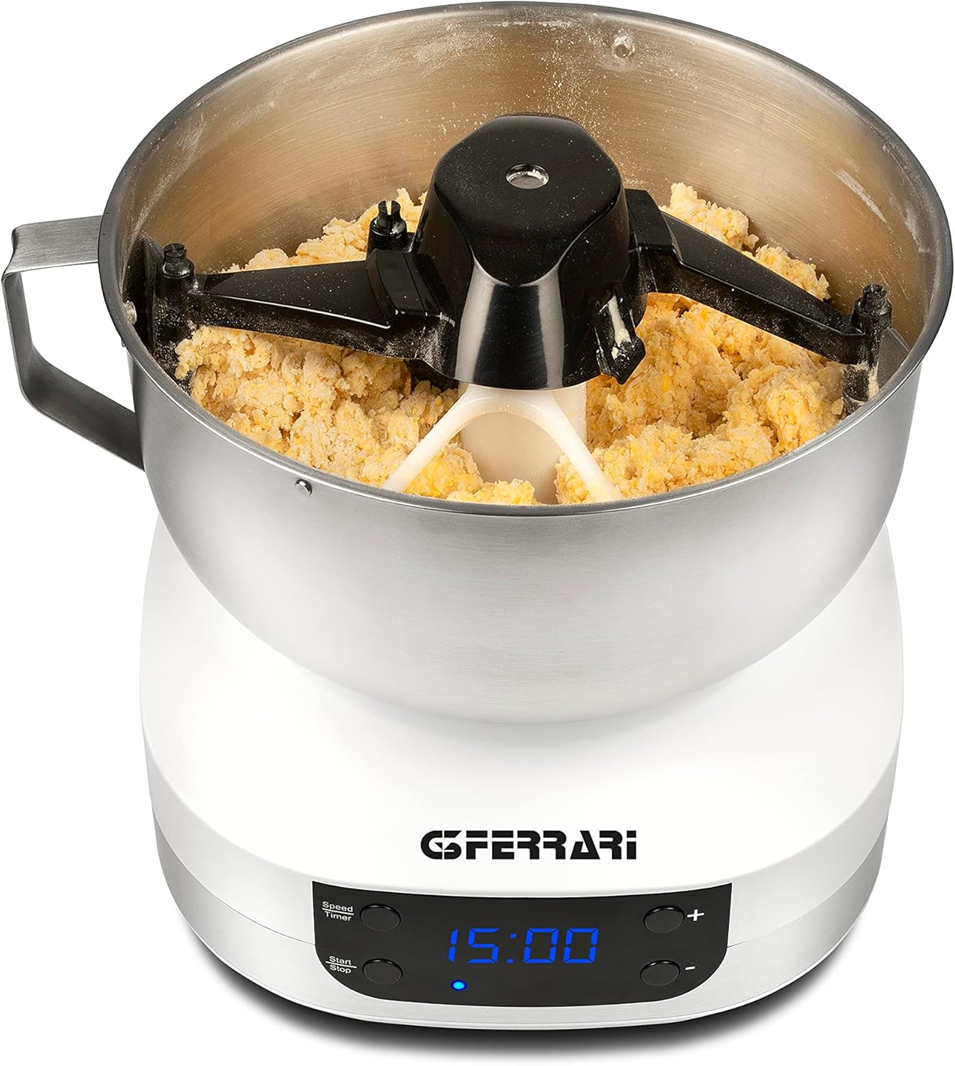 G3 Ferrari G20145 Impastatrice Planetaria Pastaio Gourmet, 1500 Watt, 5 Litri, Ciotola Inox con maniglia, Display digitale, 5 velocità, Timer, Ricettario incluso